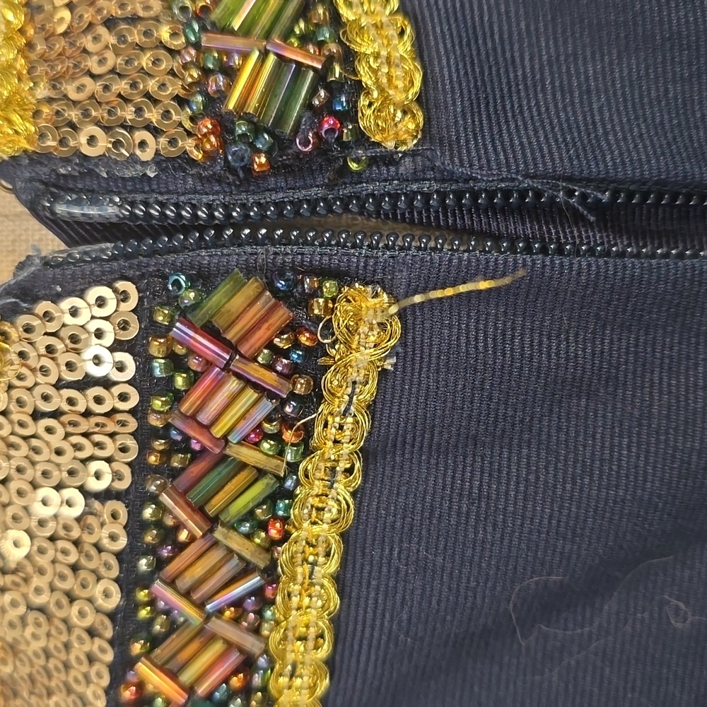 Moulinette Souers 2P New navy blue cocktail dress with beading accent - Picture 6 of 8